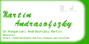 martin andrasofszky business card